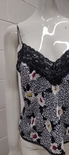 90s Escapades Lingerie Floral Spaghetti Top Black Lace Vintage 90S M/L