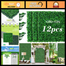 10"x10" 12Pcs UV-Resistant Artificial Grass Wall Panels for Outdoor Decor