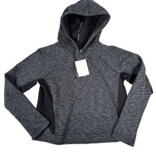 Puma Black Heather Long Sleeve Contrasting Side Panels Hoodie Women's Size Small