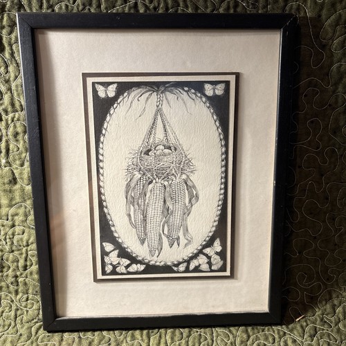 Ford Ruthling Framed & Matted Print from Etching "Three Ears of Corn" NewMexico