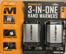 Muddy 3-in-1 Rechargeable Hand Warmers  2 pack BRAND NEW FACTORY SEALED