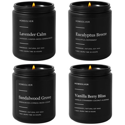 Set of 4 Scented Candles for Home Decor, Candle Gifts for Dad Men Him, 200Hou...