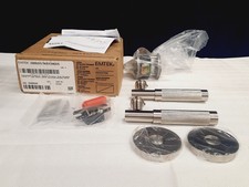 Emtek C5209US15.TAUS15.KNUS15 Knurled T-Bar Privacy Door Lever Satin Nickel