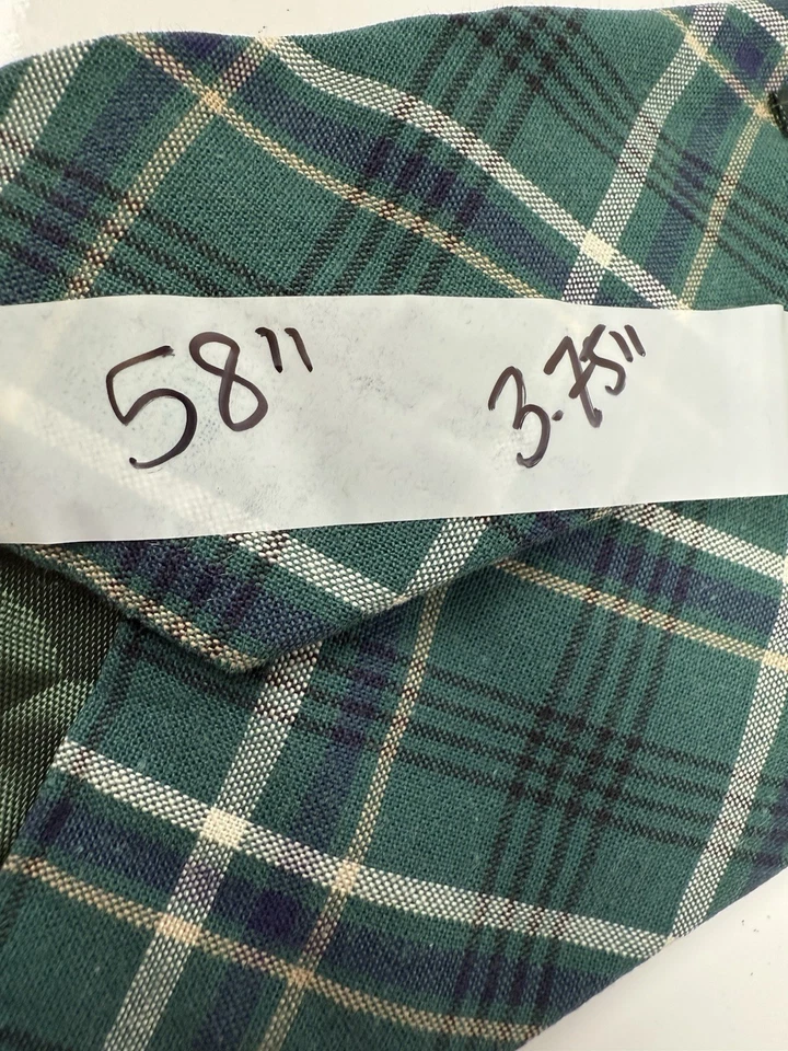 Винтажный клетчатый мужской галстук Abercrombie & Fitch зеленый хлопок 58 дюймов x 3,75 дюйма опрятный - Изображение 2 из 4