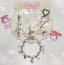 My Melody Set Charm Bracelet Phone Strap Keychain Sanrio Cute Women Girl