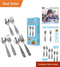 Dishwasher Safe Kids Silverware Set - 6 Stainless Steel Pieces for Little Ones