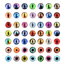 14mm Dragon Eyes, 100 Pcs Round Glass Eyes Animals Crochet Eyes, Mixed Color