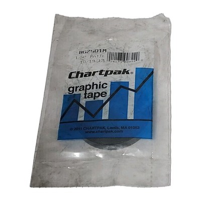 Chartpak Graphic Art Tape BG2501M Matte Black 1/4'' x 324'' Permanent Line Tape
