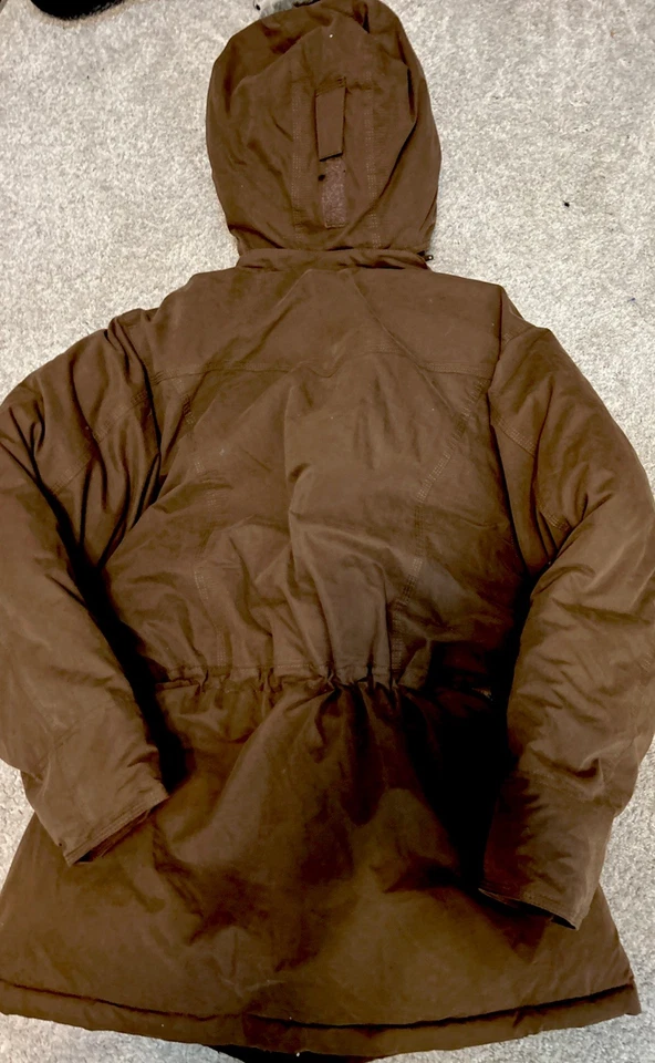 LL Bean Jacket Women's Goose Down Baxter State Parka Coat Faux Fur Sz M - Image 2 of 4