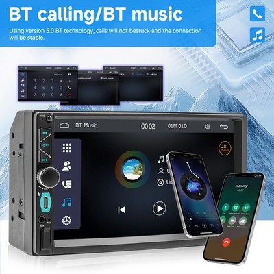 7'' 1DIN Touch Screen MP5 Player Bluetooth Carplay+CAM