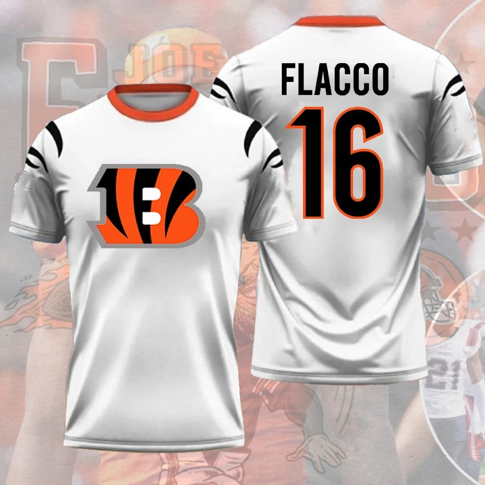 🔥¡MEJOR ELECCIÓN! Joe Flacco #16 Cincinnati Impreso 2025 Nombre y Número Regalo Foto 4 de 4