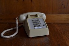 Vintage 70s StarPlus Cream Push Button Desk Phone Landline Retro Style Works VGC