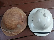 Vintage Sun Fari Straw Pith Helmet And Postal Pith Helmet. 2 For 1 Adjustable