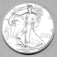 1991 American Silver Eagle - Brilliant and beautiful  uncirculated  coin