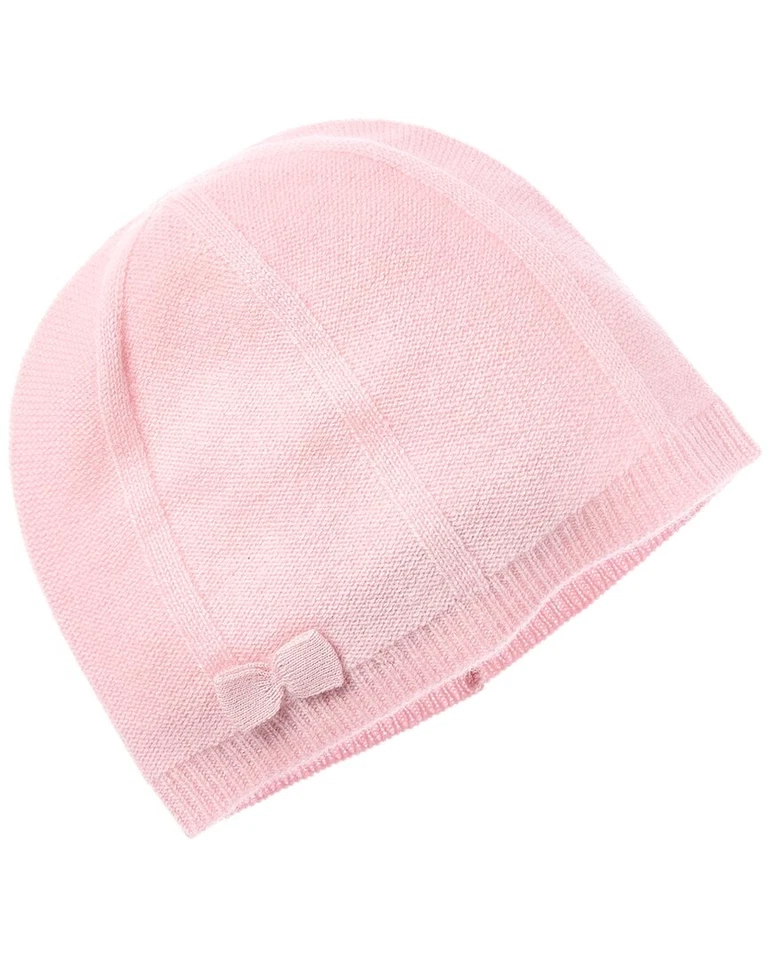 Gorro de cachemir rosa con lazo de cachemir Amicale para mujer