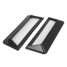 2pcs Air Flow Intake Cover Decorative Bonnet Vent Hood Gross Black