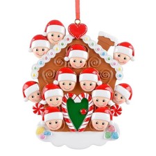 Gingerbread House Personalized Christmas Ornament - Gingerbread Family of 12 ...