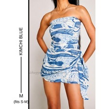 MSRP $69 | Kimchi Blue Natasha Linen Strapless Romper Dress Size M  Tiger Print✨