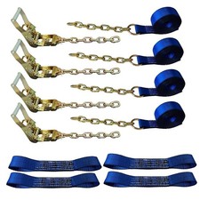 8 Point Roll Back Tie Down System Chain Ends Ratchet Tow Truck Straps For Car