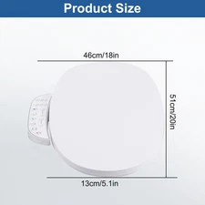 Smart Toilet Seat Electric Bidet Elongated Auto Deodorization Heated Nightlight