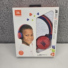 JBL JR 310 Kids Size On-Ear Headphones with Safe Sound - Red and Blue