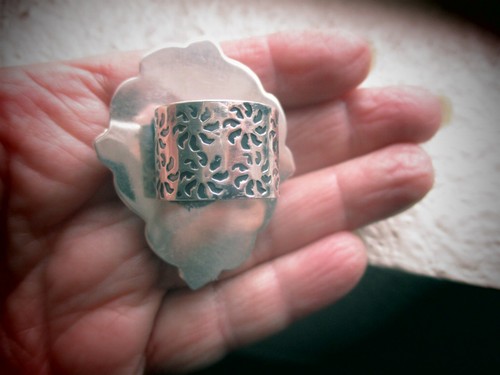 LARGE NATIVE AMERICAN TURQUOISE STERLING SILVER RING UNISEX 24.8 GRAMS SIZE 7 - Picture 7 of 11