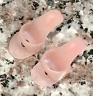 RARE Vtg Mattel Barbie Light Pink #1 Number One Open Toe Shoes/Heels With Holes