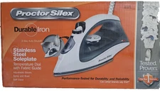 Proctor Silex Durable Iron SS Plate Dual Temp Fabric Guide Spray Steam 17171