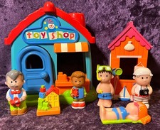 Happyland Toy Shop & Beach Hut Playset Bundle Figures Accessories Tested