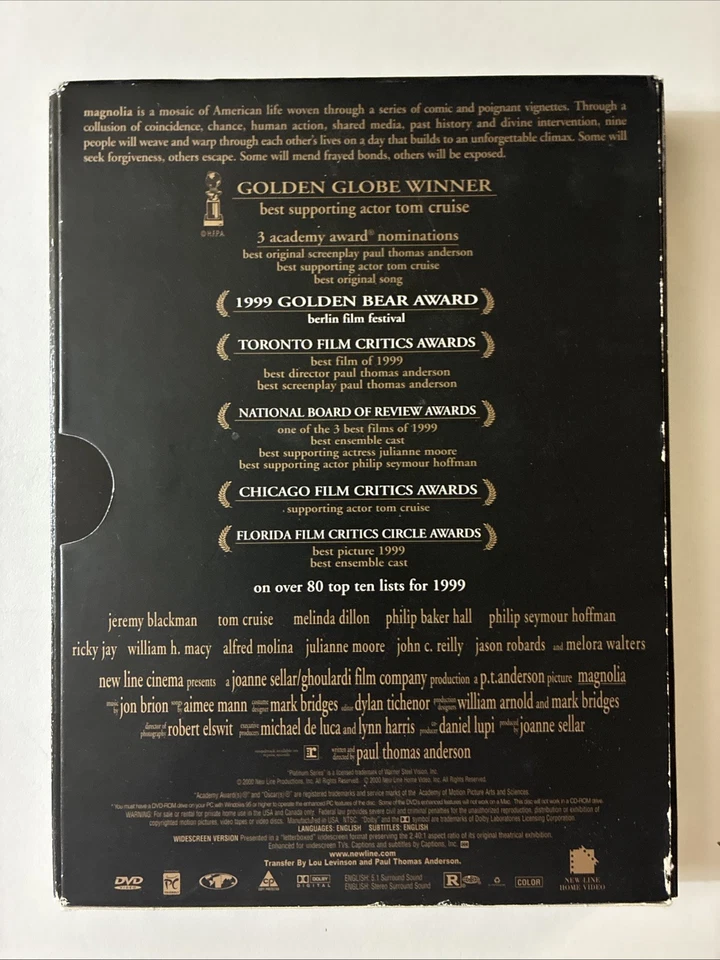 Magnolia - 1999 (2 DVD Set) New Line Platinum Series Tom Cruise, Jeremy Blackman - Image 2 of 4
