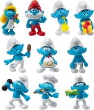 40TH Anniversary Classic Figure 10 Pack - Features 2-Inch Smurfette, Grouchy, Gr