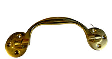 Antico bauletto pieghevole ottone massiccio manico goccia 6,5” campagna marina