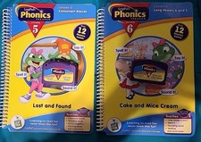 LOT OF 2 LeapPad Phonics Program Books  Cartridges Lesson 5  6