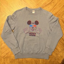 Uniqlo X Disney Sweatshirt Youth Size 13 Fits XS/S Women Gray 3D Mickey Mouse