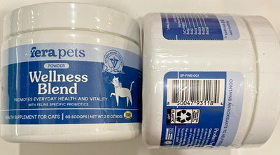 2 PACK FERA PETS WELLNESS BLEND, WITH PROBIOTICS, SEAL, EXP 01 2028 & UP! NEW!