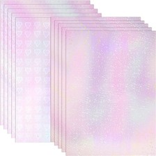 feuilles de film de stratification holographique transparent en - 21 x 20 cm