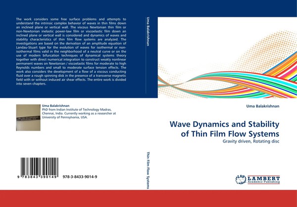 Uma Balakrishnan | Wave Dynamics And Stability Of Thin Film Flow Systems | Buch-image