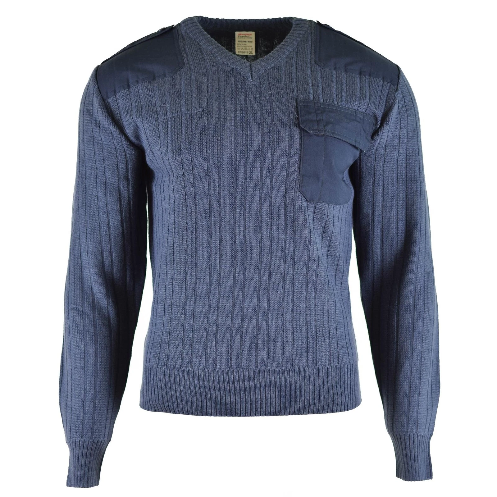Original Czech army sweater jumper M97 blue wool V-neck military surplus New