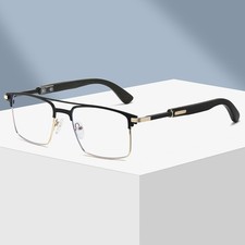 Blue Light Blocking Square Fashion Business Reading Glasses Men Full Rim