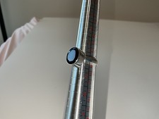 Black Agate Onyx Sterling Silver Ring Size 8