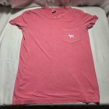 Victoria's Secret PINK Pocket T-Shirt Pink Short Sleeve Dog Logo XS