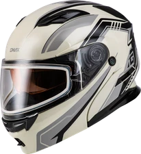GMAX MD-01S Transistor Snow Helmet White/Grey/Black Large