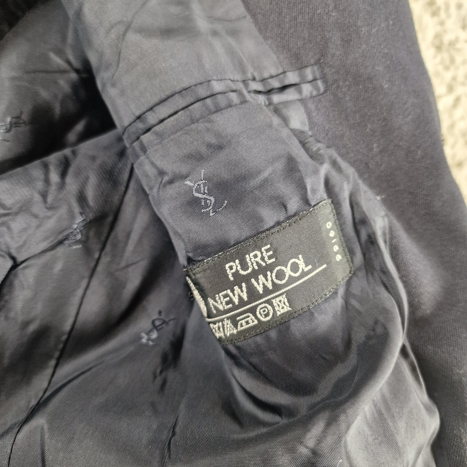 SAINT LAURENT Yves Saint Lauren Blazer Uomo Giacca Blu Grande Made in Italy