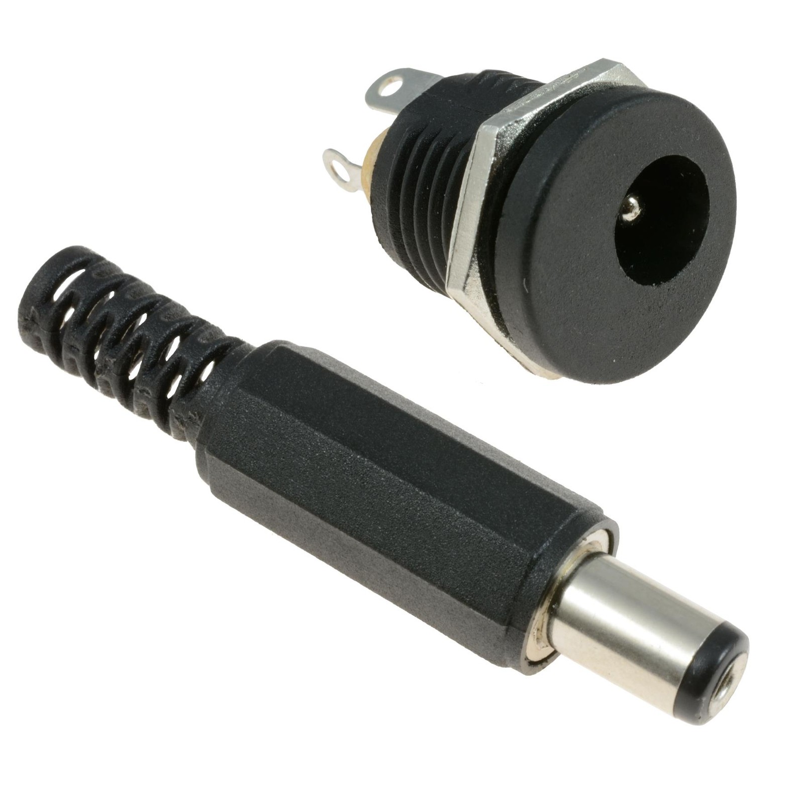 10x 2.5mm x 5.5mm Male Plug + Female Socket Panel Mount Jack DC Connector