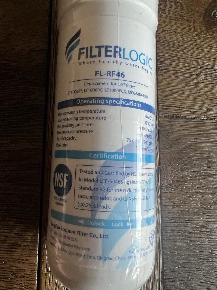 FilterLogic FL-RF46 Refrigerator Water Filter Replacement LG LT1000P LT1000PC - Image 3 of 4