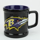 VTG Baltimore Ravens NFL 3D Sculpted Logo Ceramic Coffee Mug 12 oz Black Purple