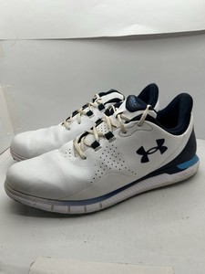 Under Armour UA Drive Fade Golf Shoes Spikeless White Blue Mens Sz 13