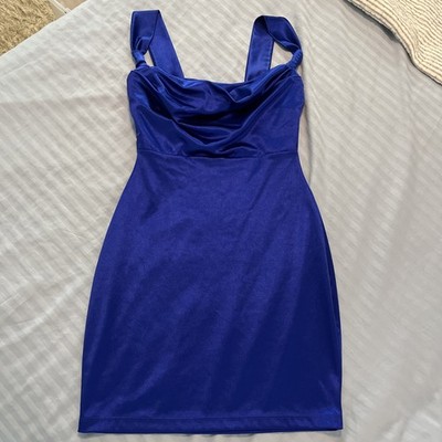 Windsor Juniors Royal Blue Satin Sleeveless Bodycon Mini Dress  Medium  Preowned