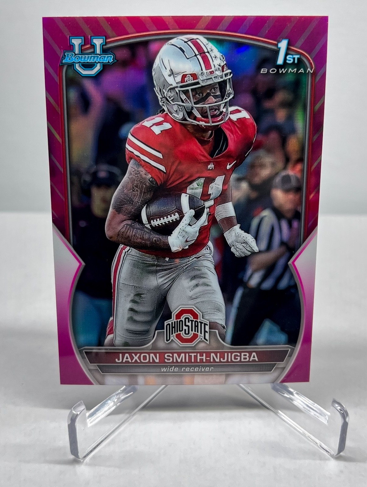 2022 Bowman Chrome U Jaxon Smith-Njigba Pink Refractor #78 OSU Seahawks