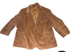 Vtg Garrison Park Tan Corduroy Blazer Sport Jacket Men Large Elbow Patch